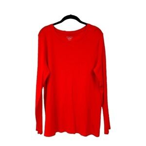 MERONA, WOMENS, RED, LONG SLEEVE, T-SHIRT. SIZE XXL